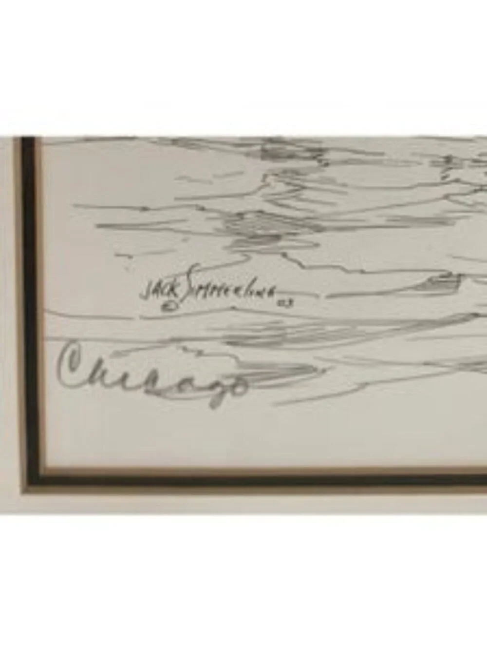 Jack Simmerling Signed Print Framed Architecture Sketch Chicago Skyline